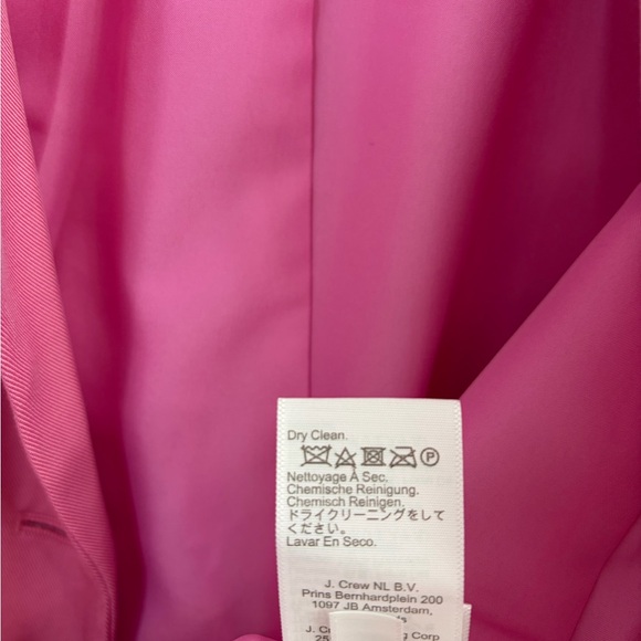 J. Crew Vibrant Pink Drapey Twill Double-Breasted Blazer - Picture 7 of 10